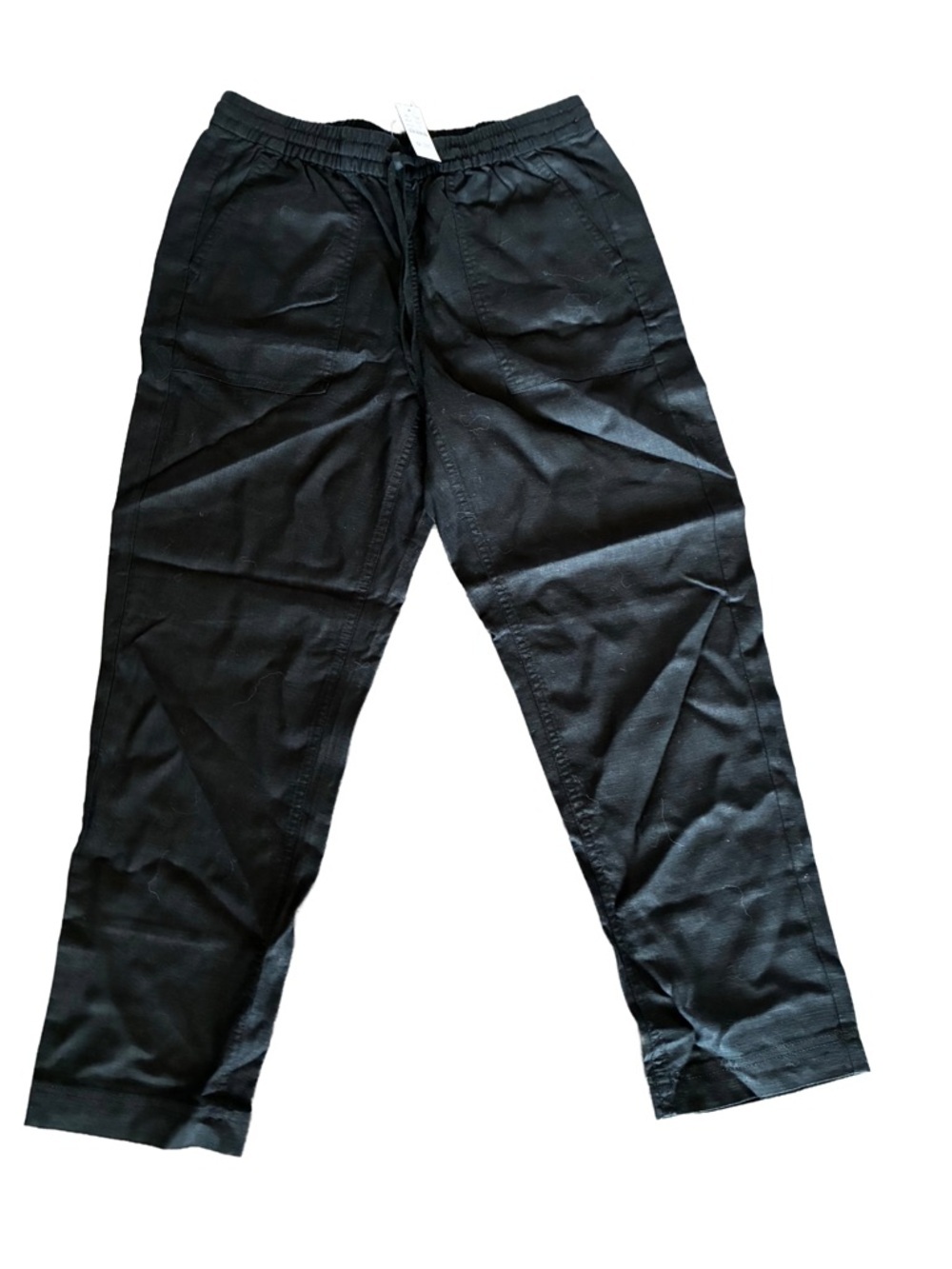 NWT J.Crew Black Linen Drawstring Pants Small